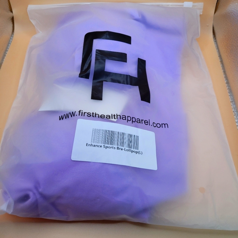 First Health Apparel ENHANCE SPORTS BRA - Lollipop- Size Large